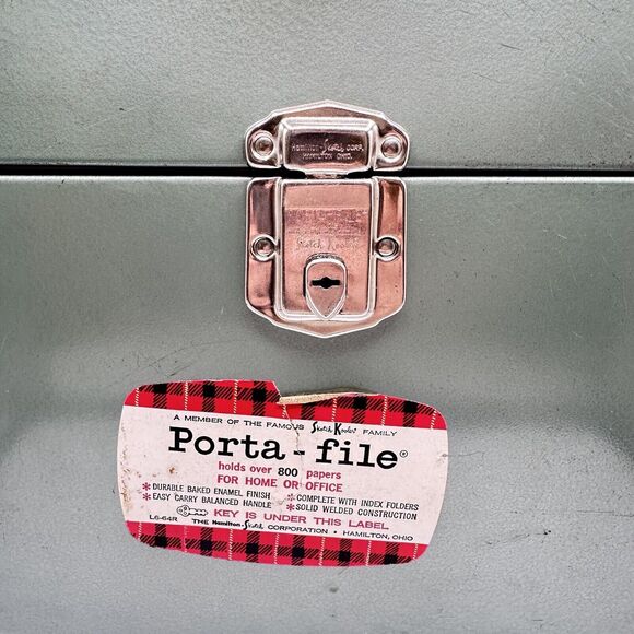 Vintage Hamilton Skotch Porta-File Skotch Kooler Portable File Cabinet No Key - Picture 3 of 9